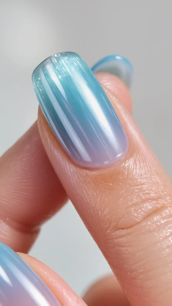 24 Summer Dip Powder Nails Ideas 2026: Manicures That Will Be Everywhere This Season 4 Blue Lagoon Glass Nails