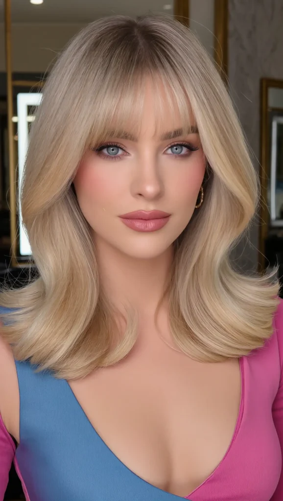 24 Summer Luxury Haircuts 2026 That Look Expensive and Effortlessly Chic 17 Bottleneck Bangs with Blowout Layers