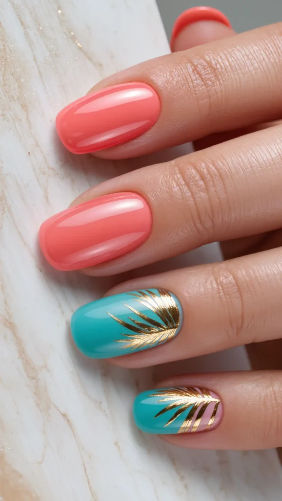 Bright Coral and Turquoise Mix