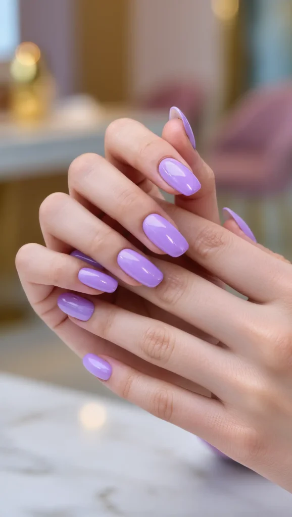 Bright Lavender Nails