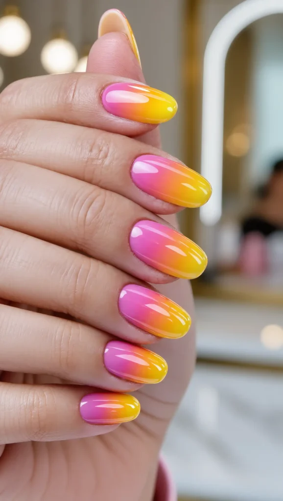 Bright Ombre Nails