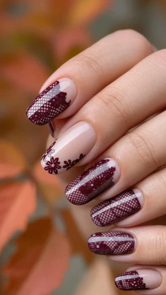 Burgundy Lace Details