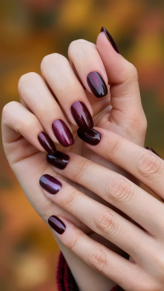 Burgundy Smoke Nails