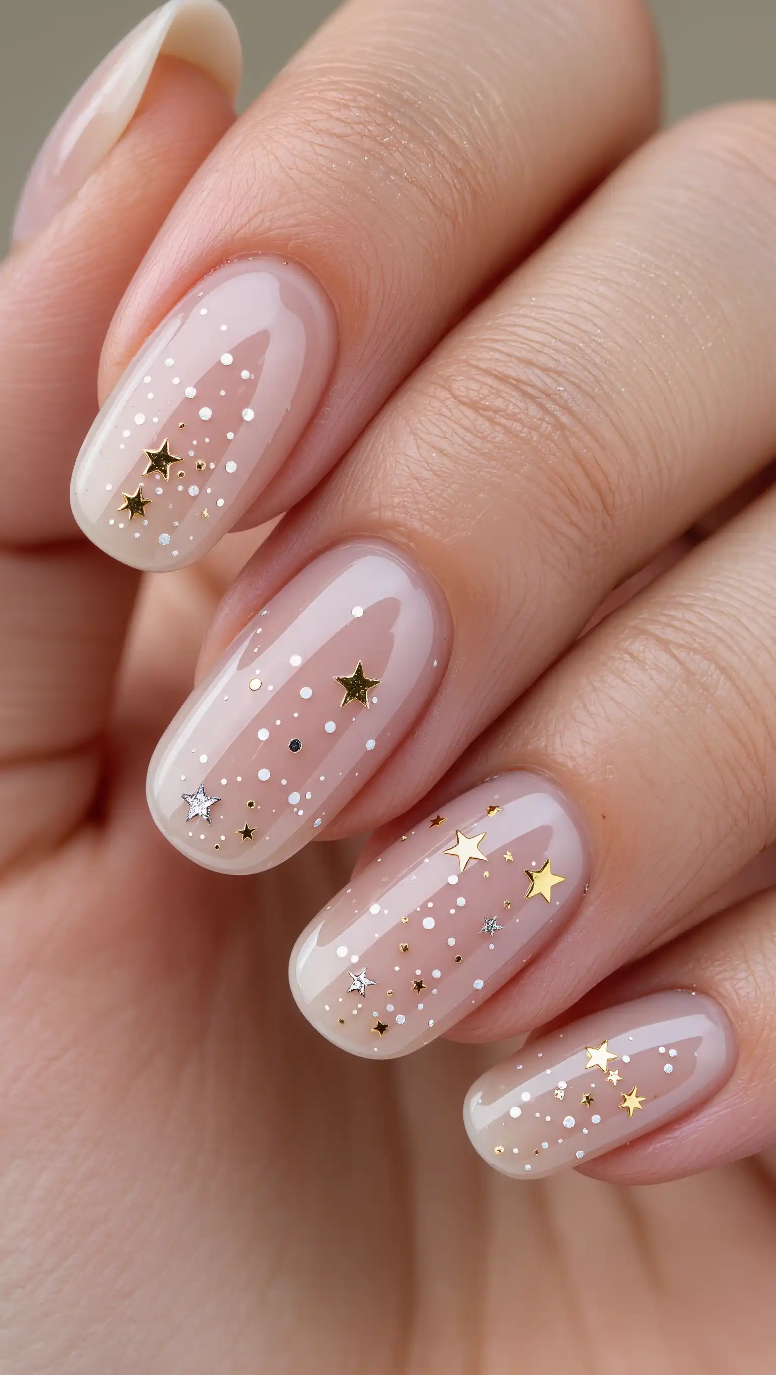 25 Summer Press-On Nail Ideas for 2026: That Instantly Elevate Your Style 23 Celestial Dot Nails