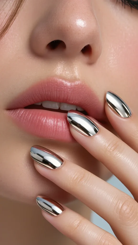 Champagne Mirror Nails