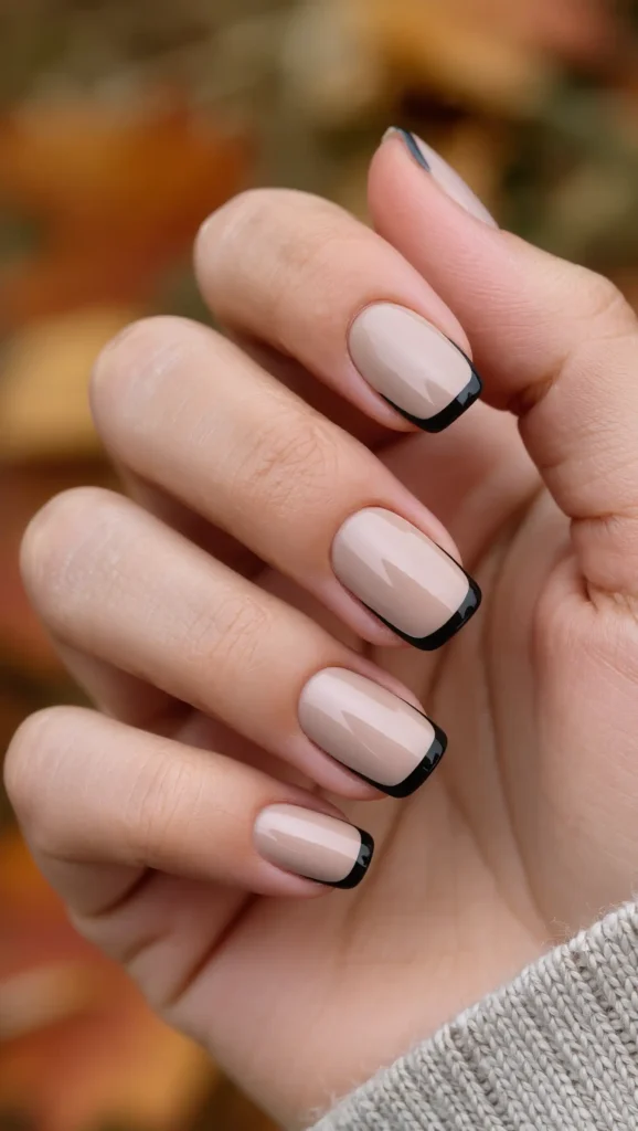 24 Fall Matte Nail Ideas 2026: Velvet-Finish Manicures That Scream Cozy Season 15 Charcoal Outline Nails