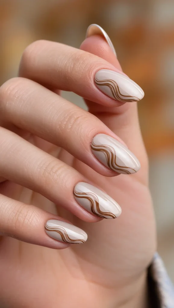 24 Fall Matte Nail Ideas 2026: Velvet-Finish Manicures That Scream Cozy Season 14 Cinnamon Wave Art