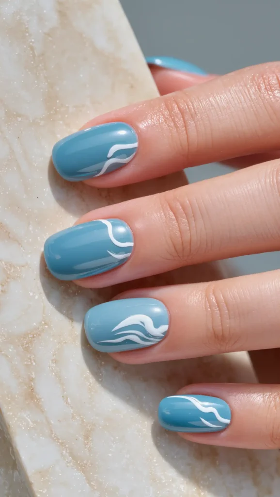 24 Ocean Nail Designs 2026 That Bring Beachy Beauty to Your Fingertips 19 Coastal Minimalist Nails