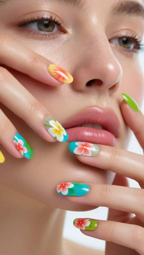 25 Summer Vacation Nail Designs for 2026 That Are Bright, Fun & Made for Getaways 17 Colorful Floral Nails