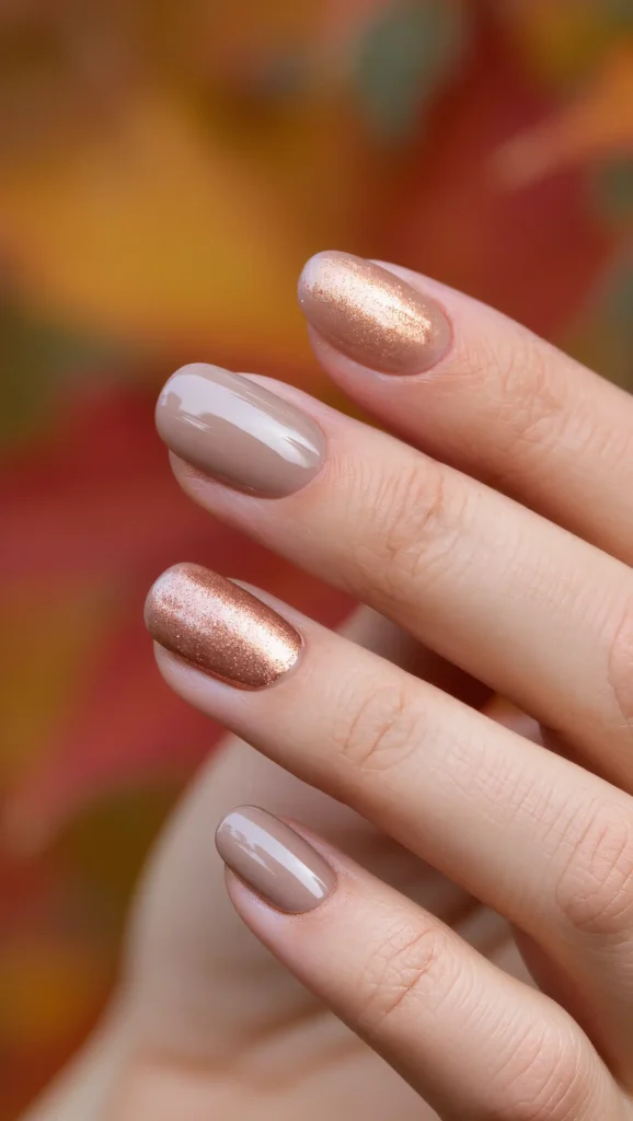 Copper Sugar Accent Nails