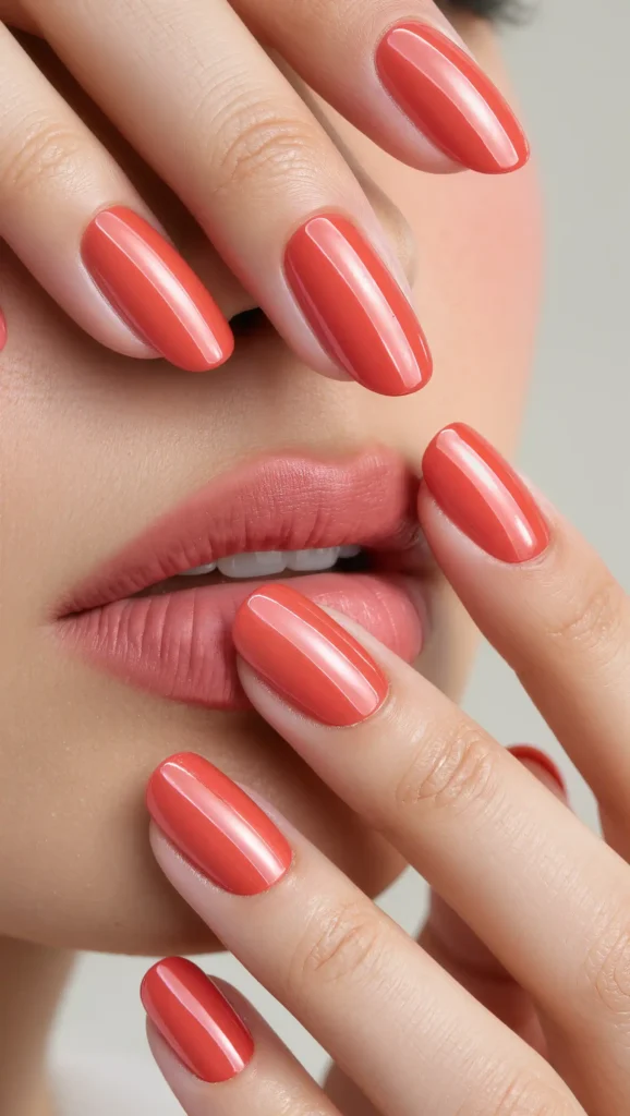 24 Summer Coffin Nail Designs 2026 That Are Bold and Totally Trend-Forward 10 Coral Glow Manicure