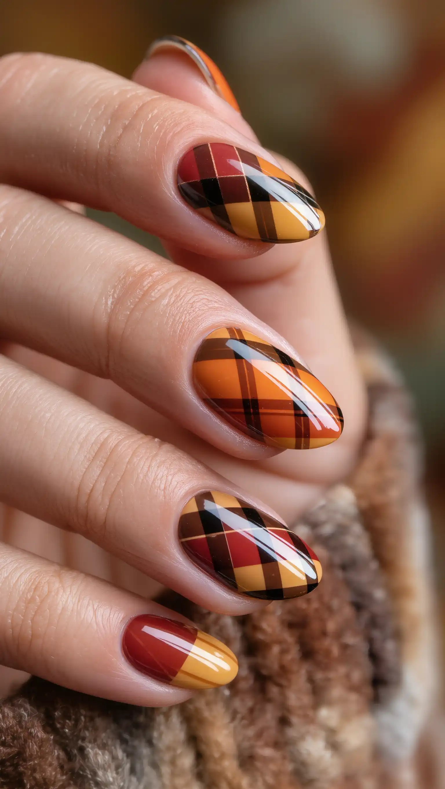 Cozy Flannel Plaid Nails