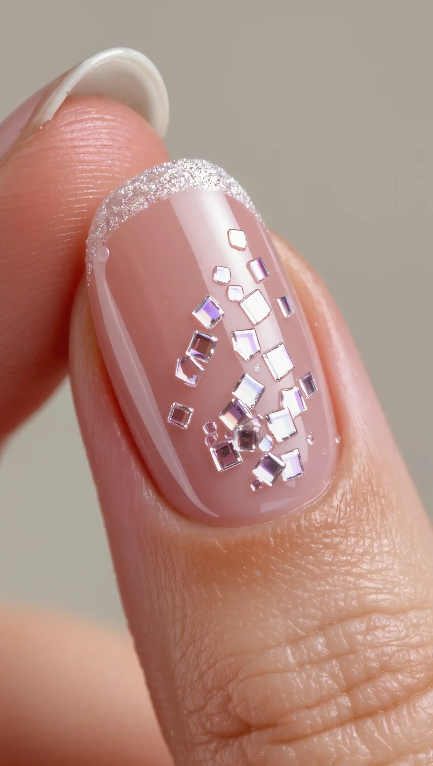 24 Summer Dip Powder Nails Ideas 2026: Manicures That Will Be Everywhere This Season 23 Crystal Confetti Accents