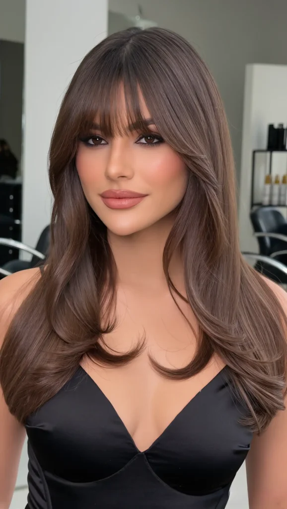 Curtain Bangs with Long Layers