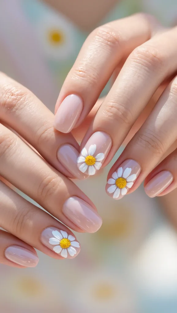 25 June Summer Nails 2026 That Are Perfect for the Start of Sunny Season 17 Daisy Flower Nails