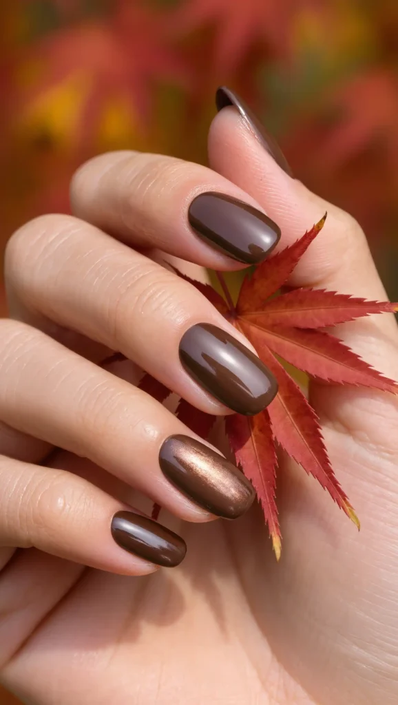 25 Fall Dark Nail Ideas 2026: Moody Manicures That Will Dominate Autumn 19 Dark Cocoa Velvet Nails