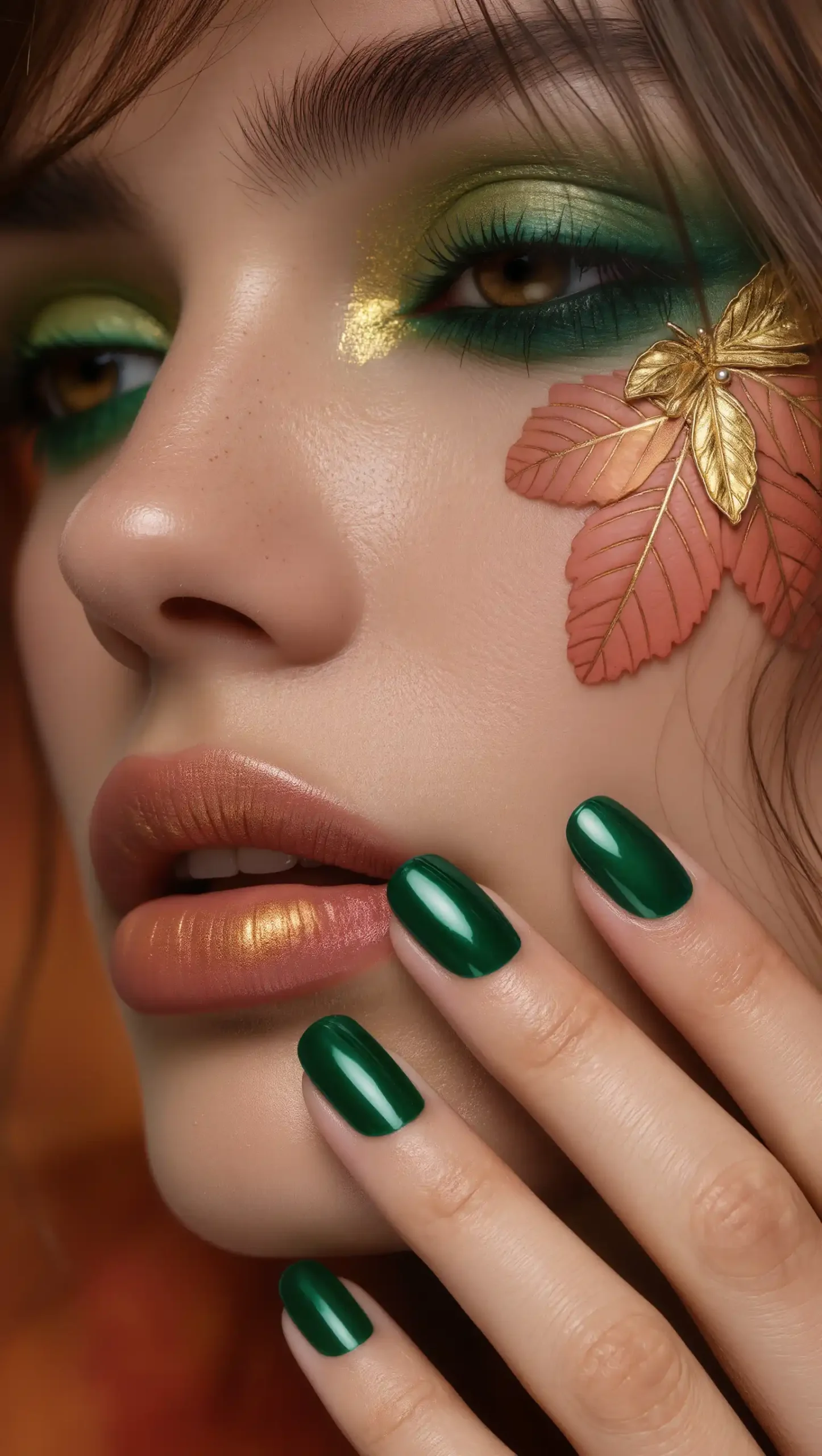 Deep Pine Green Nails