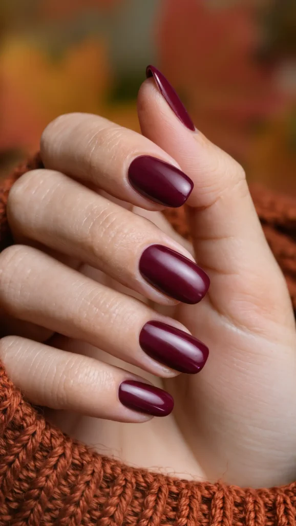 24 Fall Matte Nail Ideas 2026: Velvet-Finish Manicures That Scream Cozy Season 3 Dusty Merlot Nails