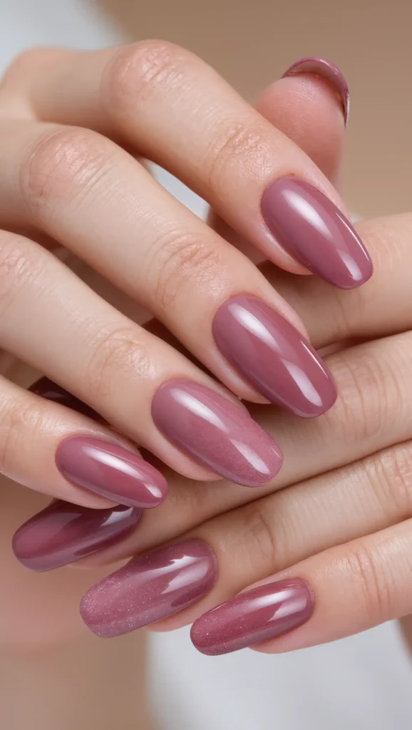 Dusty Rose Velvet Nails