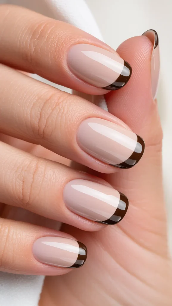 Espresso Outline French Tips