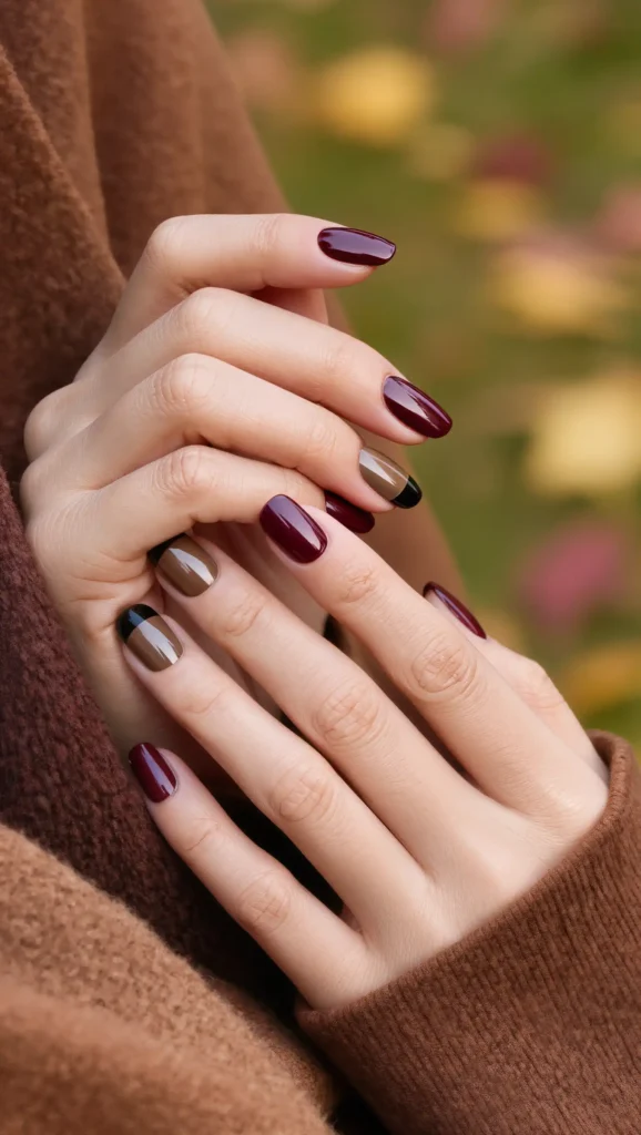 Espresso and Burgundy Color Block