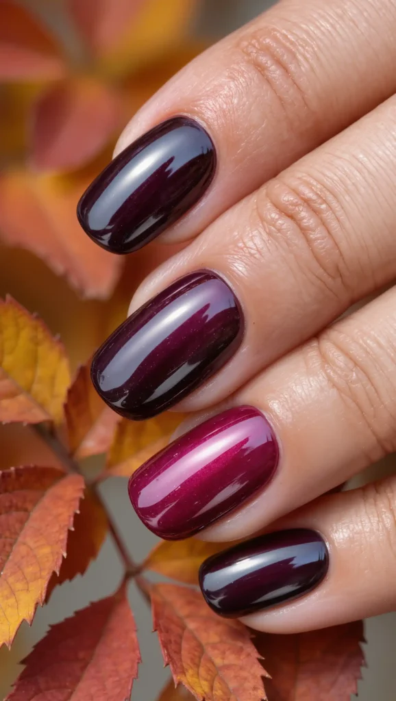 25 Fall Chrome Nail Ideas 2026: Luxe Metallic Manicures That Will Dominate Autumn 17 Fig Jam Chrome