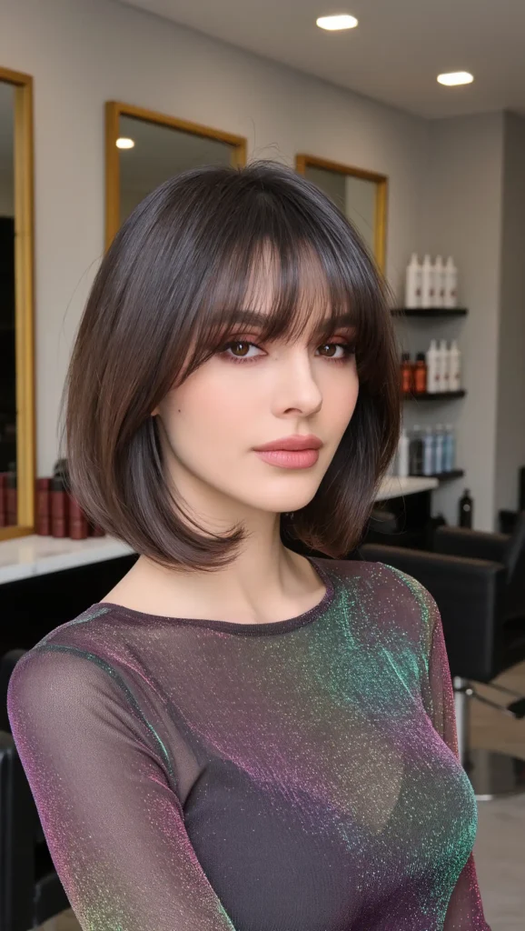 24 Summer Luxury Haircuts 2026 That Look Expensive and Effortlessly Chic 12 French Bob with Wispy Bangs