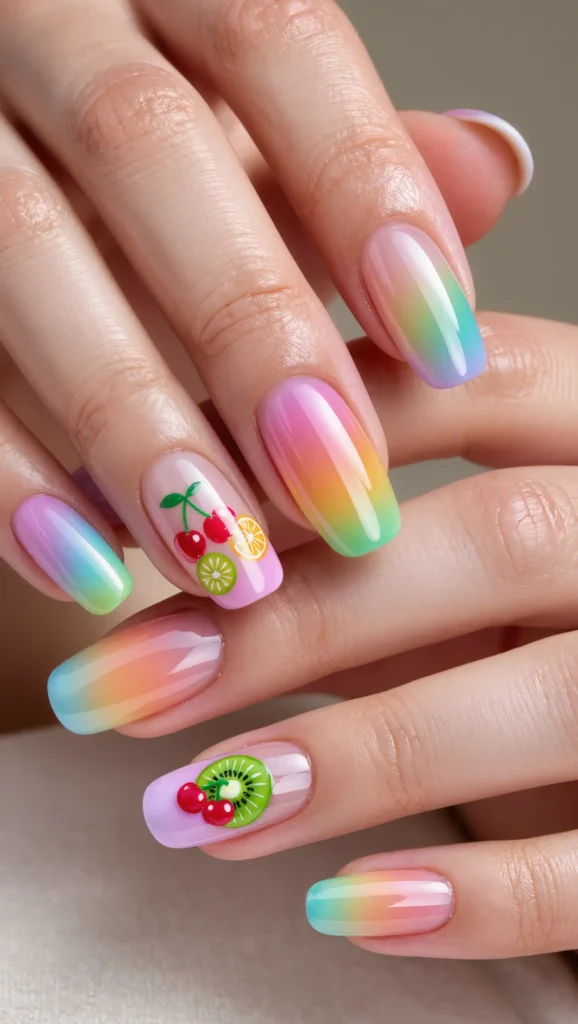 Fruity Aura Nails