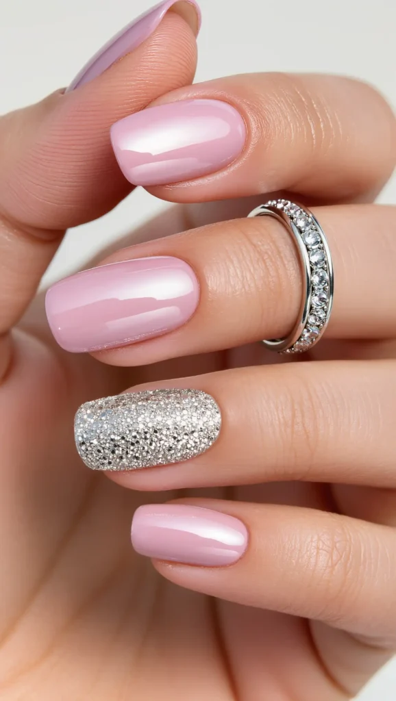 Glitter Accent Nails
