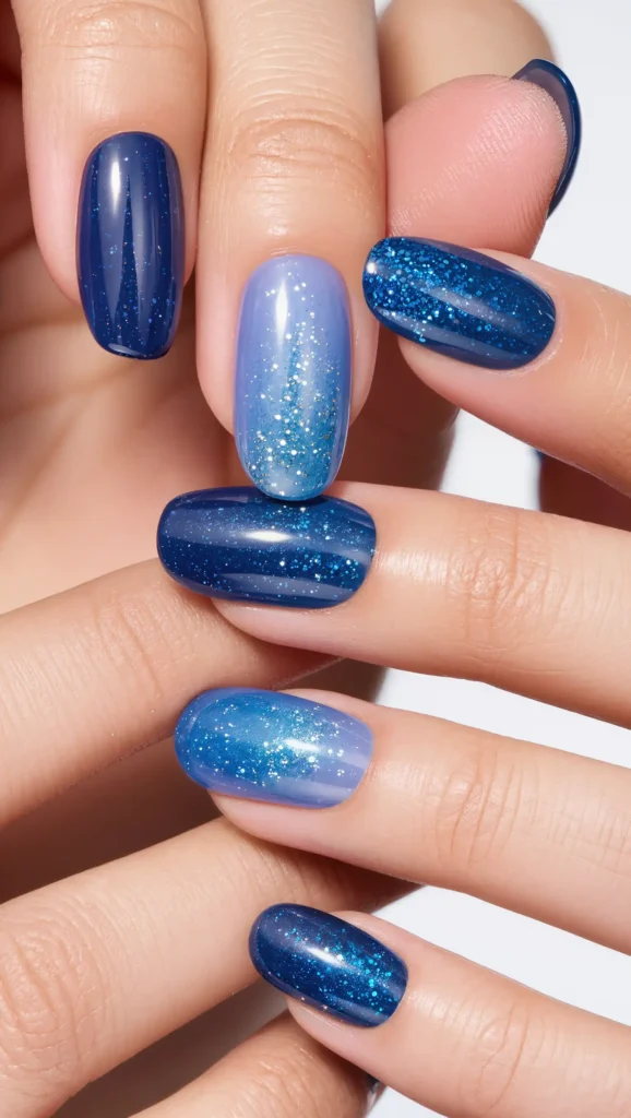 24 Long Summer Nails 2026 That Bring Glamour, Color & Endless Vacation Vibes 17 Glitter Ocean Nails