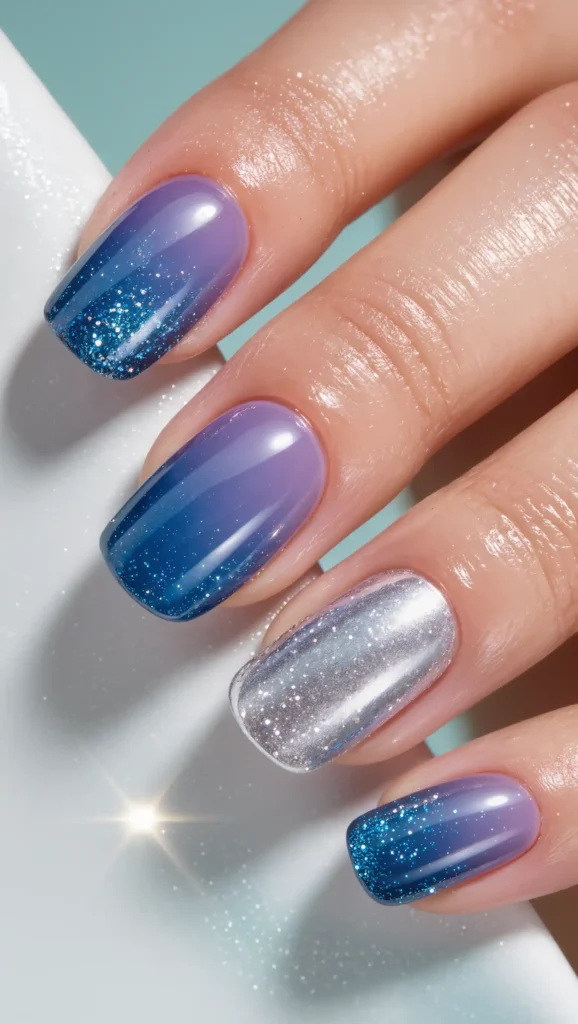 24 Ocean Nail Designs 2026 That Bring Beachy Beauty to Your Fingertips 11 Glitter Tide Nails