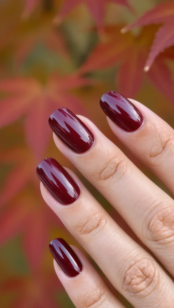 Glossy Sangria Nails