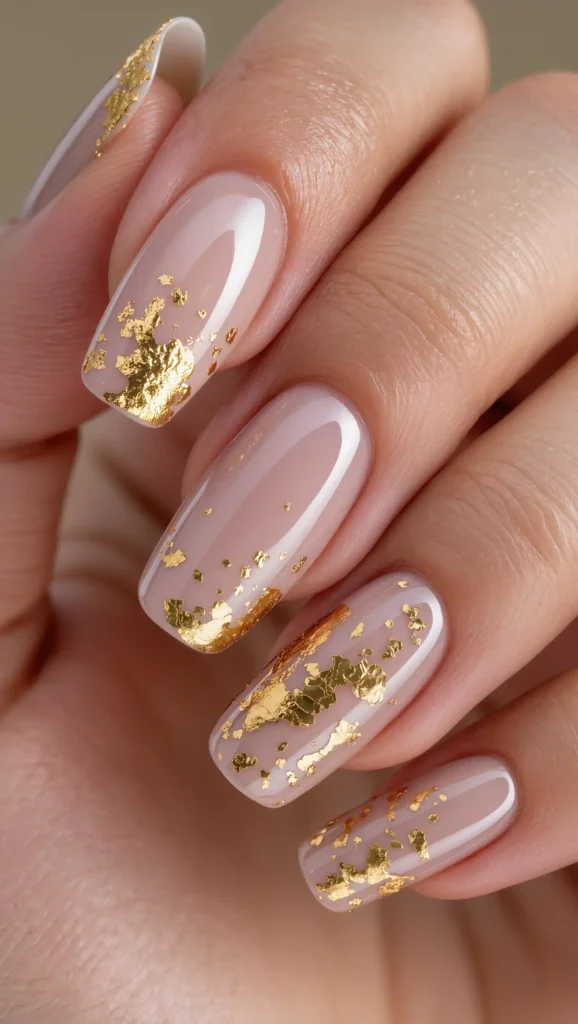 25 Summer Stiletto Nails Inspo 2026: Glamorous Designs That Steal the Spotlight 10 Gold Foil Luxury