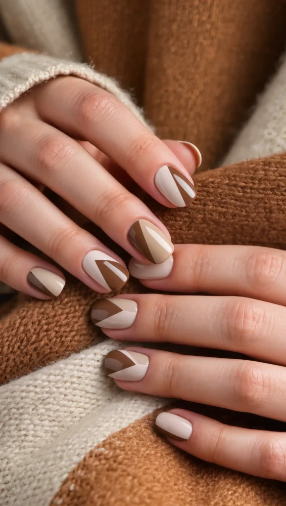 24 Fall Matte Nail Ideas 2026: Velvet-Finish Manicures That Scream Cozy Season 17 Hazelnut Color Block