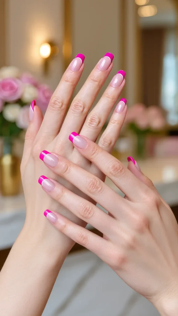 Hot Pink French Tips