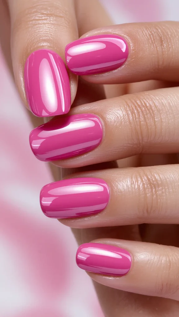 25 Summer Almond Shape Nails 2026 That Are Trendy and Perfect for Sunny Days 10 Hot Pink Gloss Nails