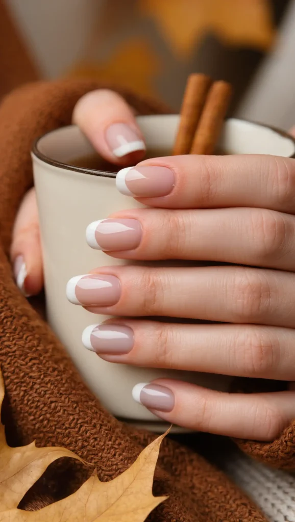 25 Neutral Fall Nails Ideas 2026: Minimalist Manicures That Go With Every Autumn Outfit 4 Latte Foam French Tips