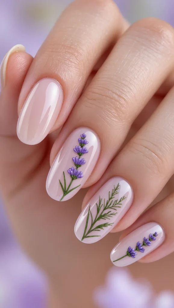 25 Leaf Nail Art Ideas 2026: Nature-Inspired Designs That Are Anything but Basic 19 Lavender Herb Nails