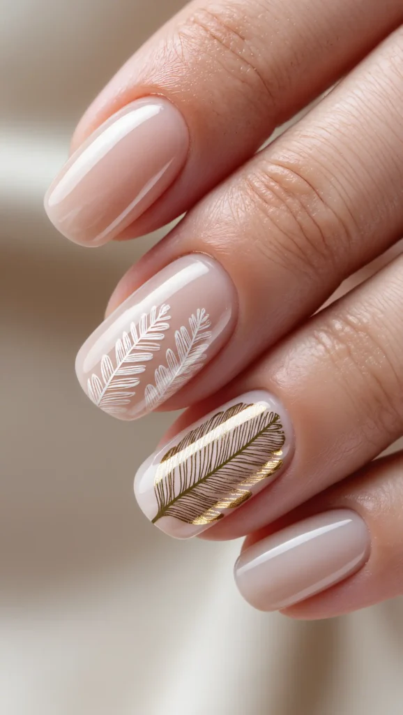 25 Leaf Nail Art Ideas 2026: Nature-Inspired Designs That Are Anything but Basic 17 Leaf Vein Minimalist Art