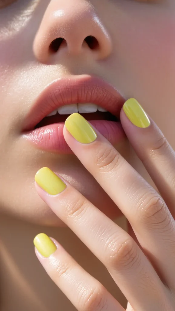 25 Summer Almond Shape Nails 2026 That Are Trendy and Perfect for Sunny Days 6 Lemon Sorbet Nails