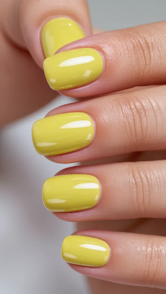 25 Summer Square Nails Ideas 2026 That Are Stylish & Pinterest-Worthy 5 Lemon Yellow Sunshine Nails