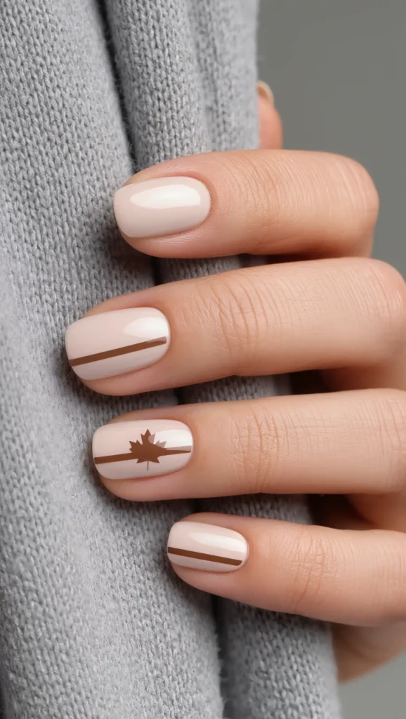 24 Fall Sweater Nail Designs 2026: Chic Manicures Inspired by Your Favorite Knits 17 Maple Stripe Nails