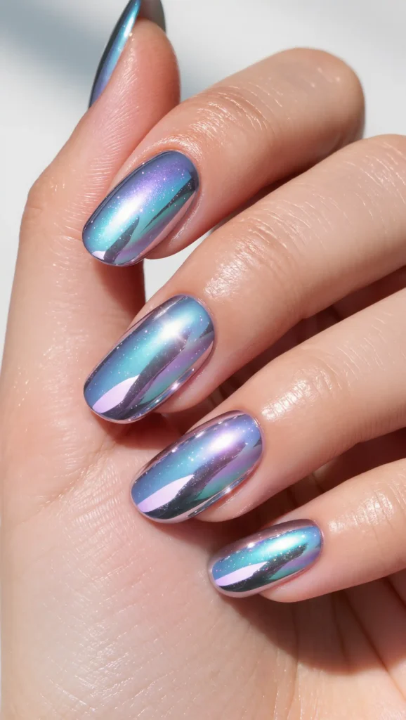 25 Summer Vacation Nail Designs for 2026 That Are Bright, Fun & Made for Getaways 11 Mermaid Chrome Nails