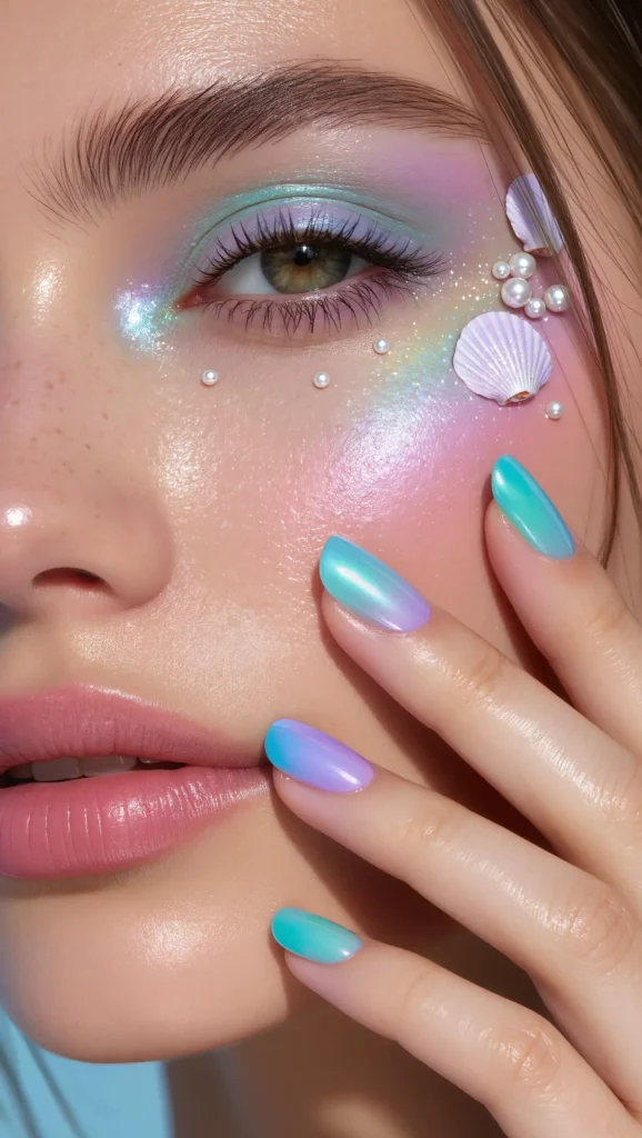 24 Summer Beach Nails Ideas for 2026 That Are Tropical, Trendy & Vacation-Ready 25 Mermaid Lagoon Nails
