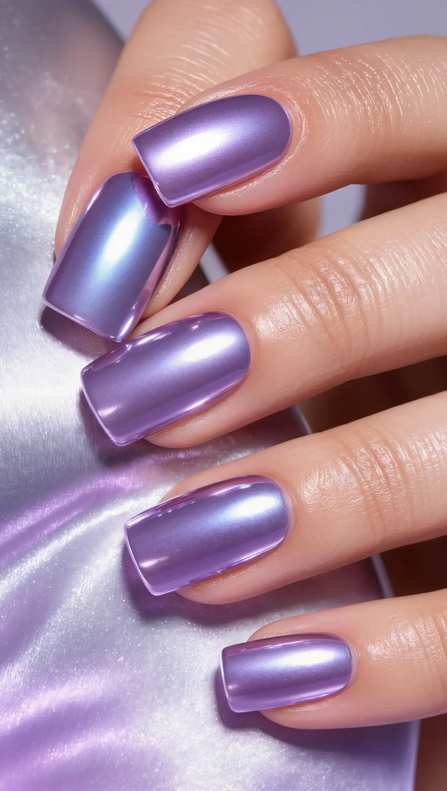 25 Summer Press-On Nail Ideas for 2026: That Instantly Elevate Your Style 9 Metallic Lavender Press-Ons