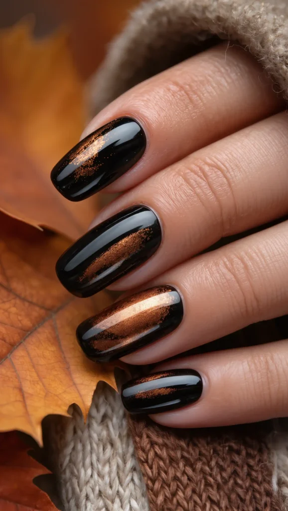 25 Fall Dark Nail Ideas 2026: Moody Manicures That Will Dominate Autumn 8 Midnight Bronze Nails