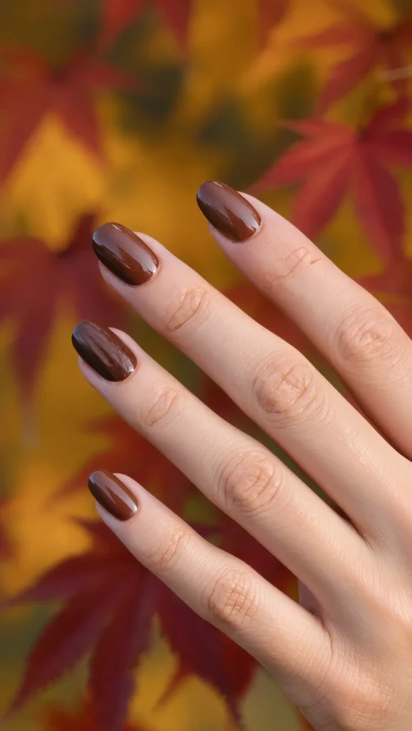 24 Fall Matte Nail Ideas 2026: Velvet-Finish Manicures That Scream Cozy Season 25 Midnight Walnut Nails