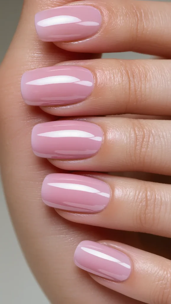 Milky Pink Glass Nails