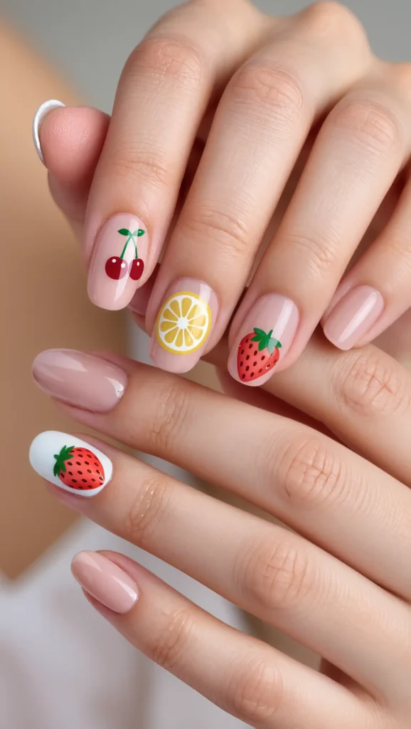 Minimalist Fruit Nails