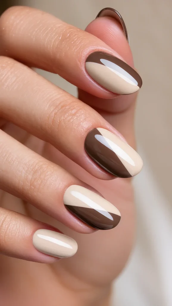 Mocha Cream Color Block
